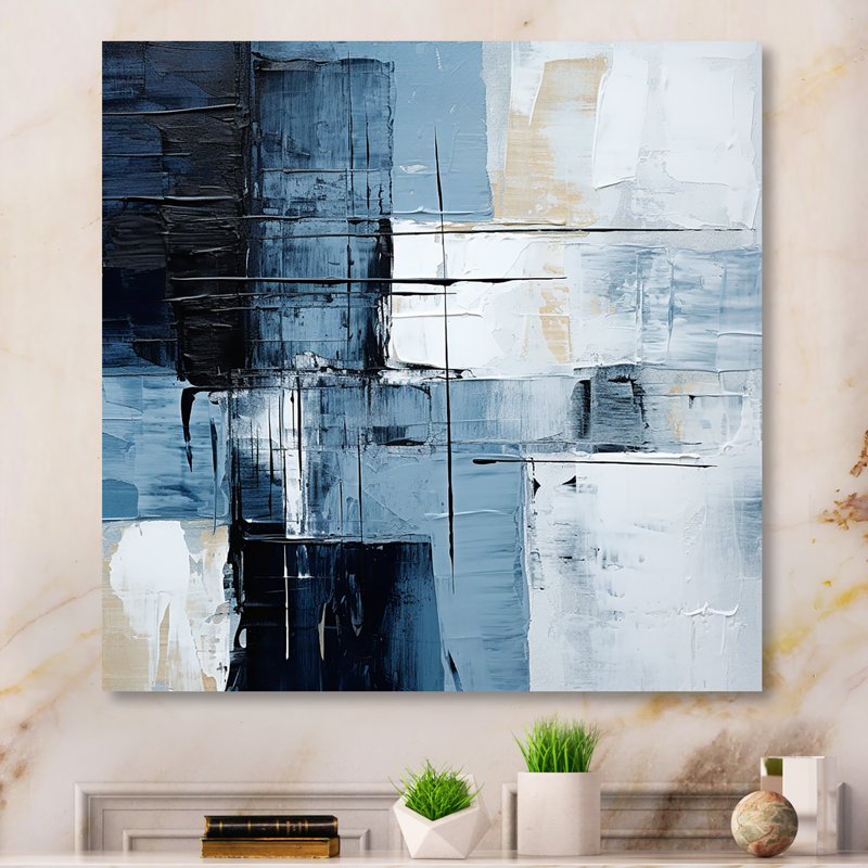 «Blue and Beige Scandinavian Modernity Art» sur, H 30 po x l 30 po x P 1 po