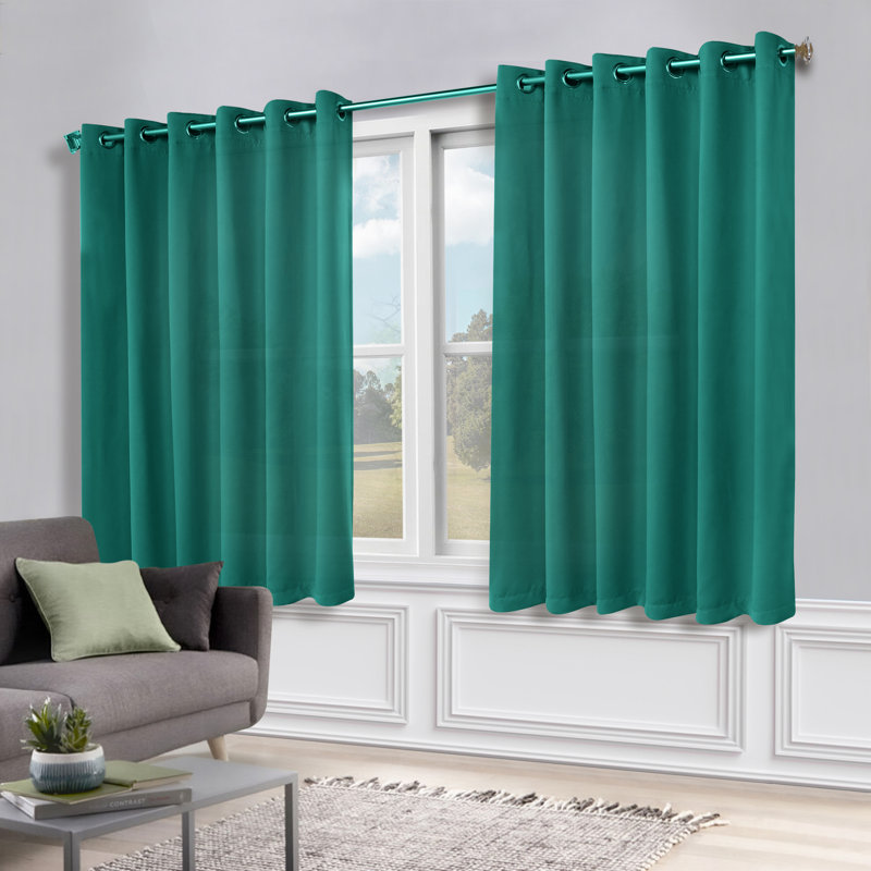Paire de rideaux obscurcissant avec œillets Millendon, Bleu céruléen, L 70 po x L 63 po