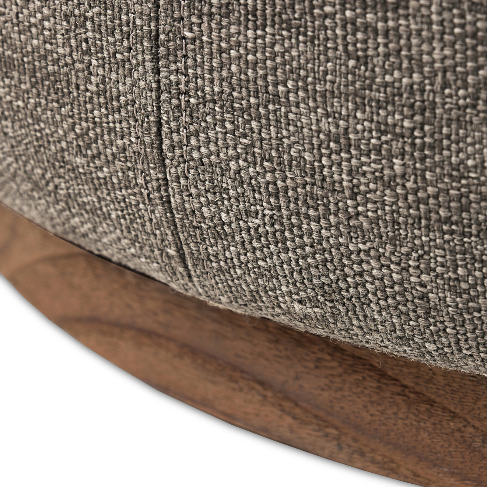 Devin Round Teak Outdoor Ottoman with Cushion, Brown