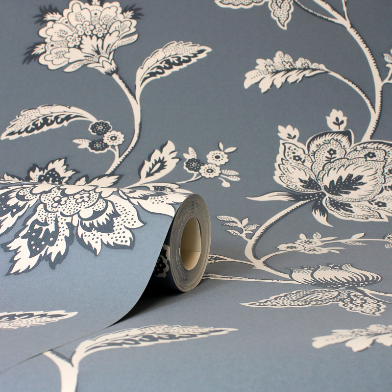 Papier peint Juliette Jacobean, Bleu