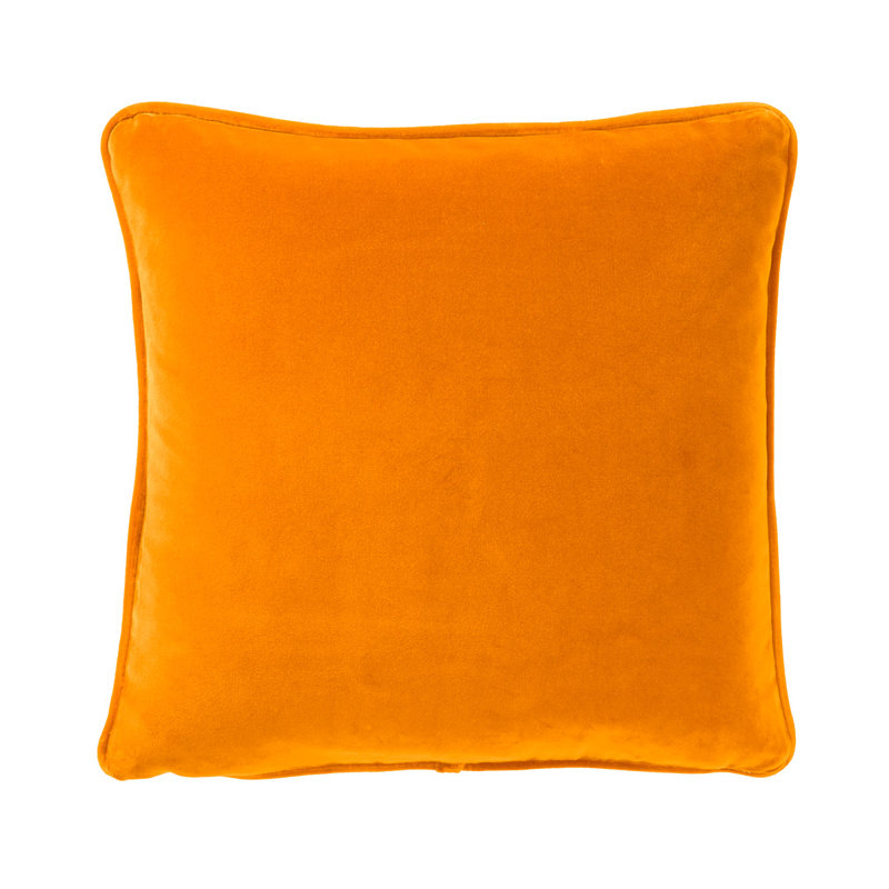 DIVAN Velvet Pillow Cover & Insert, Square 18", Orange