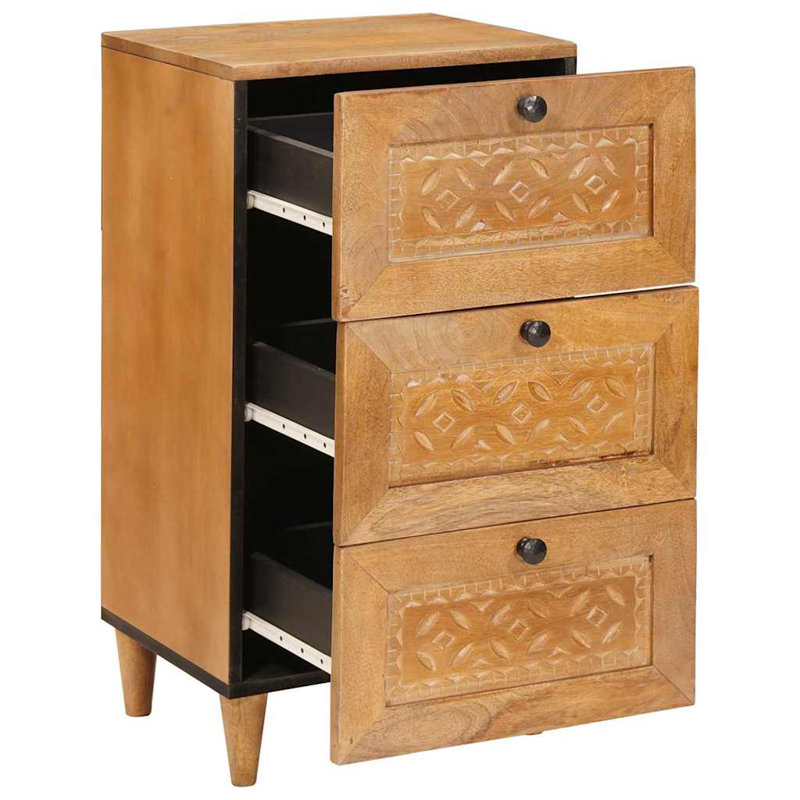Solid Wood Accent Cabinet, Light Brown