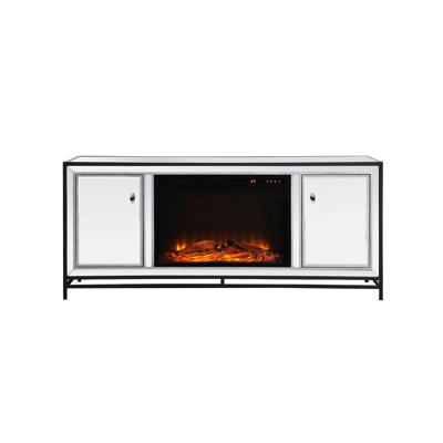 Everly Quinn Mayara TV Stand for TVs up to 65" with Electric Fireplace Included