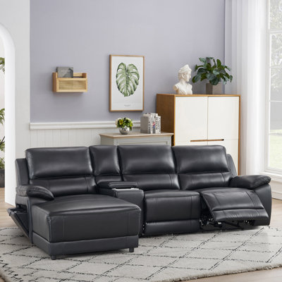 Carrabelle Leather Power Recliner Console,USB Port