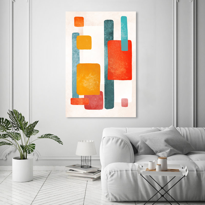 «Blue and Orange Love», reproduction d'impression sur toile, H 54 po x l 36 po x P 1,5 po, Toile tendue