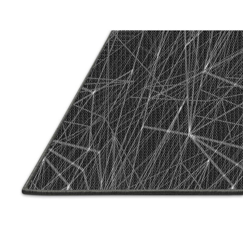 Tapis gris en laine, Rectangle 7 pi x 10 pi