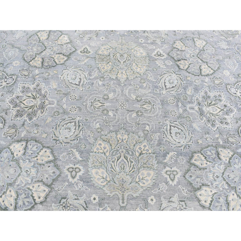 Tapis gris nouvel âge en laine 9 pi x 12 pi Tabris