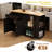 81.5'' Kitchen Island With Extendable Dining Table For 4-6 Person,kitchen Island With Storage 2 Drawers 2 Side Open Shelves,two-tone Table With Double-sized Storage-1927466150