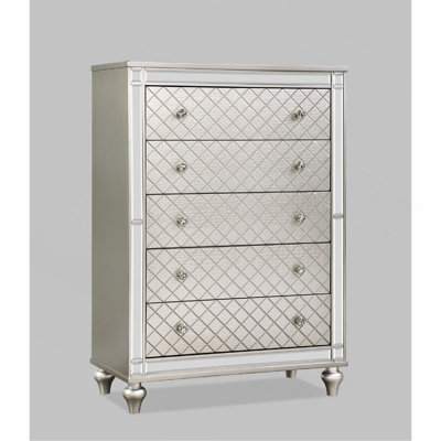 Commode de chambre à coucher 1 tiroir 5 pièces Glam