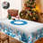 1pc round/rectangular polyester Edford, Christmas Edford with pine, snowman, truck, embosed edge, Christmas decorations for dining table, festival party holiday table decoration, perfect festival gift-2147208861