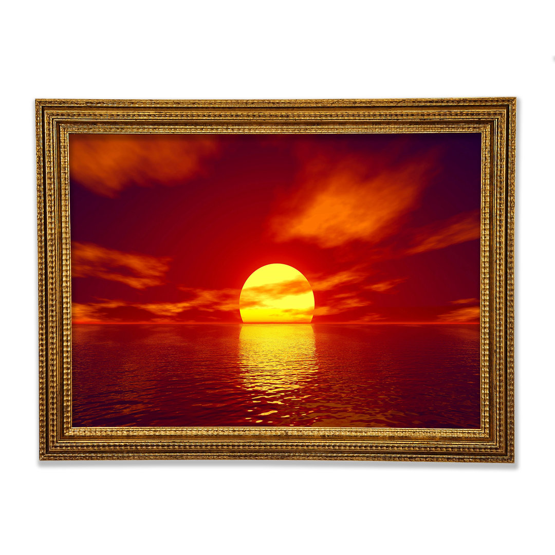 Gerahmtes Poster Golden Sun In The Red Sky