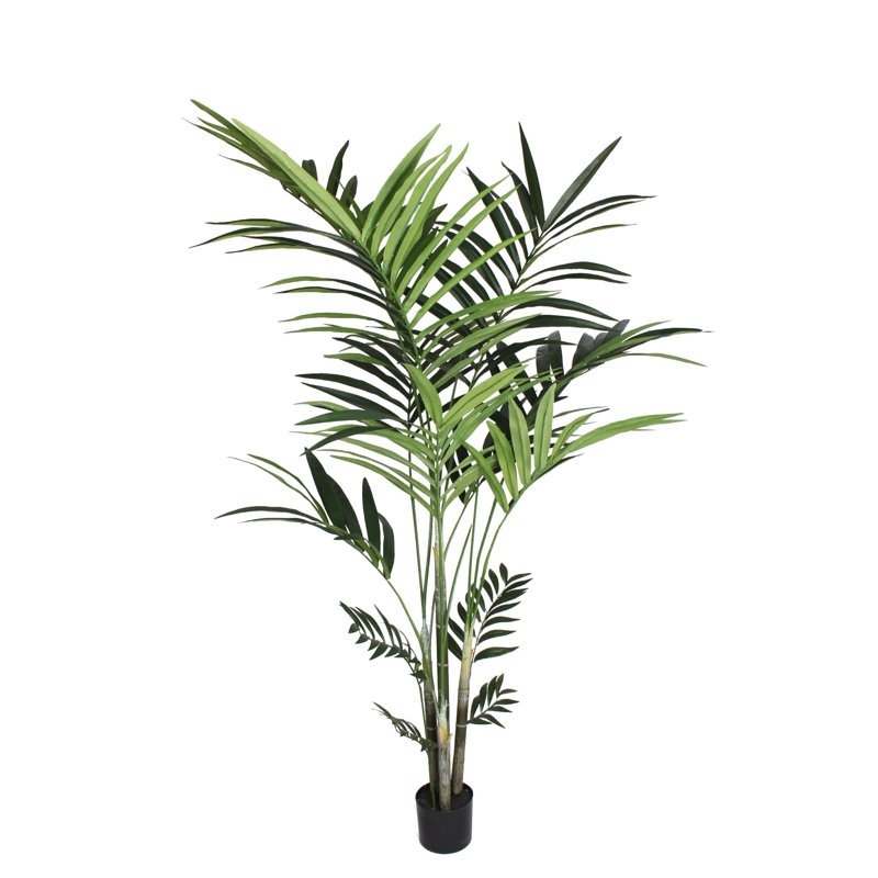 Paquet de 2 palmiers artificiels Kentia de 6 pi avec 192 feuilles en pot - verdure intérieure réaliste pour la maison et le bureau