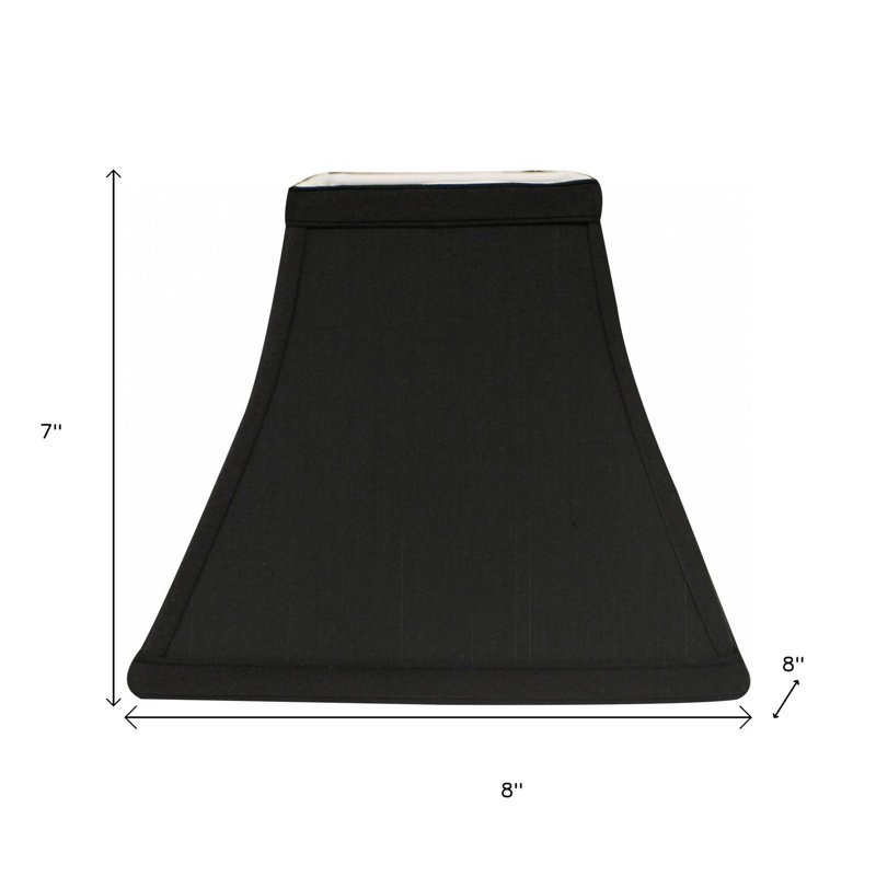Abat-jour doublé en forme de cloche carrée, Noir / blanc, H 10 po x l 12 po x P 12 po