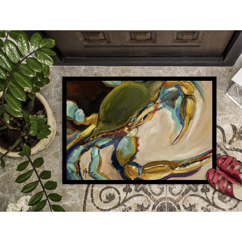 Tapis de porte d’intérieur anti-dérapant sandy crab, Rectangle 1 pi 6 po x 2 pi 3 po