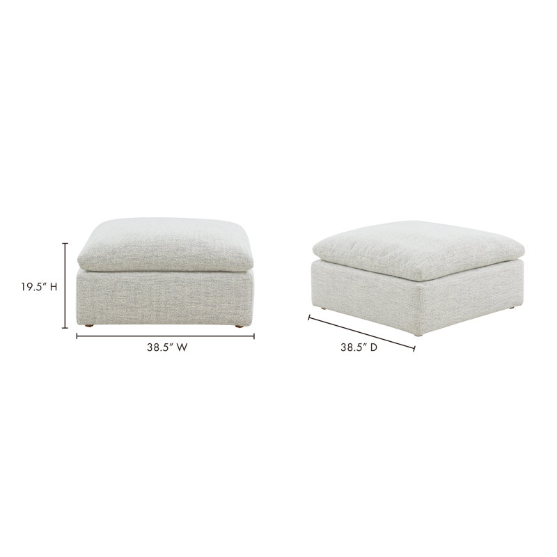 Armand Performance Fabric Ottoman, Light Gray Livesmart®