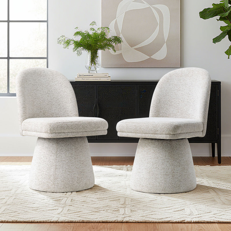 Fauteuil d'appoint pivotant rembourré en tissu