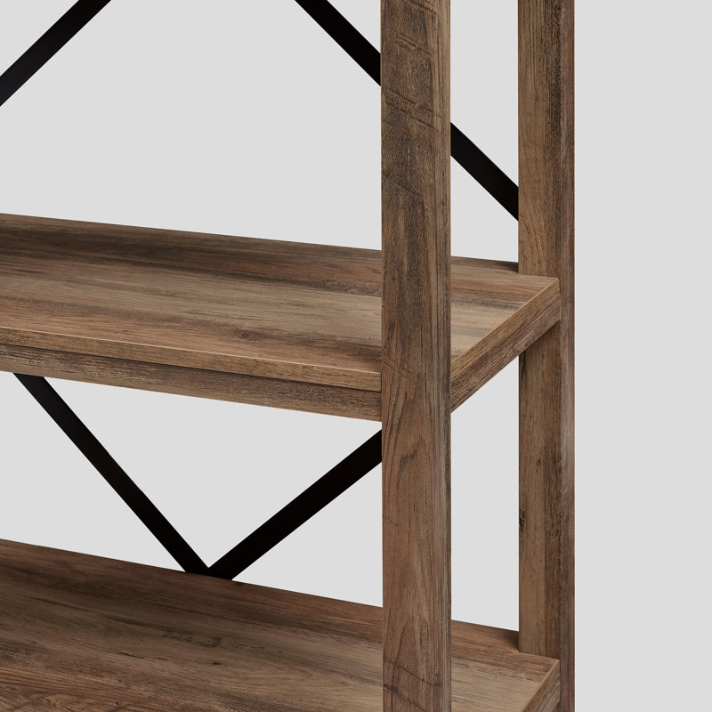 Corinna 76.2cm W Etagere Bookcase, Rustic Oak