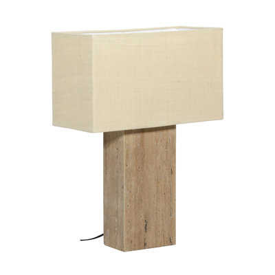 May 30" Tall Table Lamp with Beige Shade, Natural