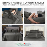 4 Pieces Bed Sheets Set (1 Flat Sheet 1 Fitted Sheet 2 Queen Pillowcases) Microfiber Cooling Sheets