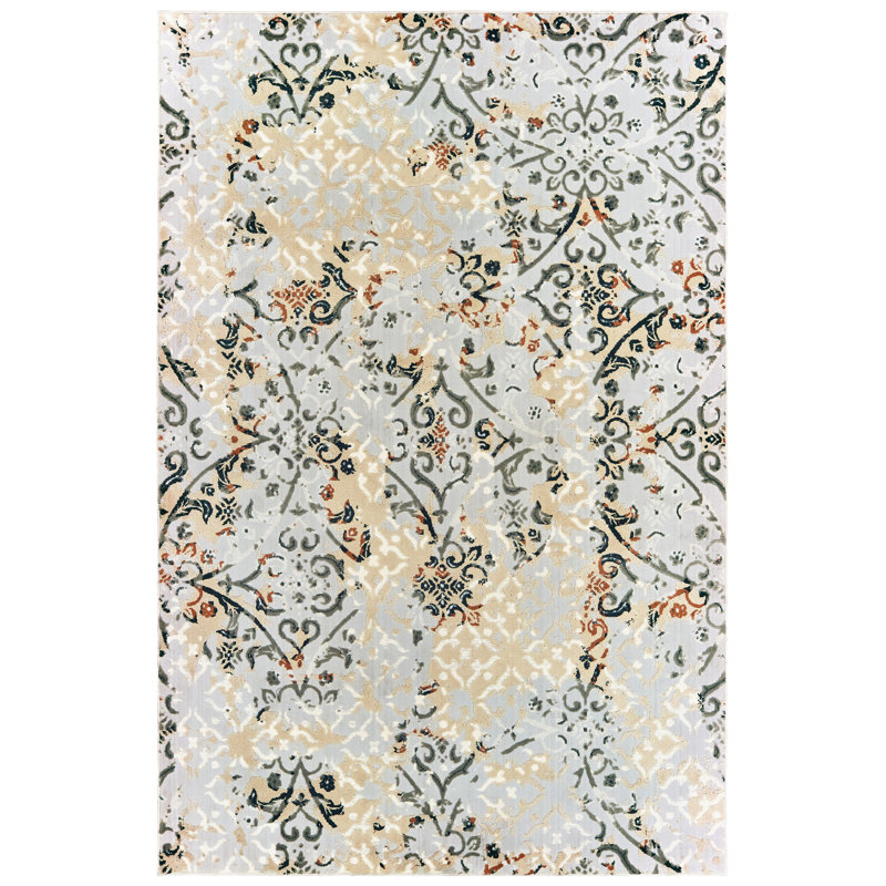 Tapis bleu marine / noir Laurie, Rectangle 5 pi 3 po x 7 pi 6 po