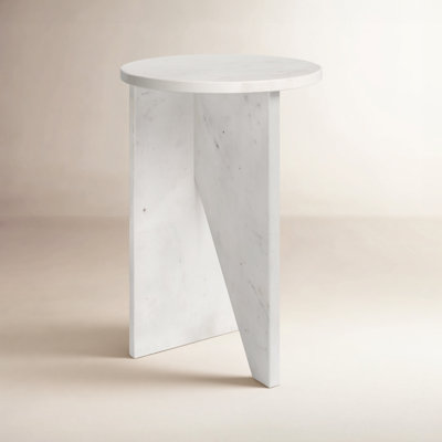 Shayne 14" Genuine Marble End Table