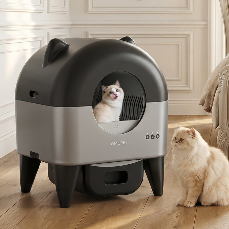 Bac à litière automatique à litière autonettoyant 100L, Protection de sécurité, App-Wifi-Control, Chats multiples