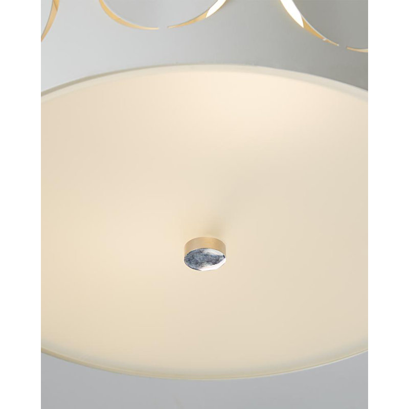Dottie Polished Nickel Indoor/Outdoor LED Drum Flush Mount