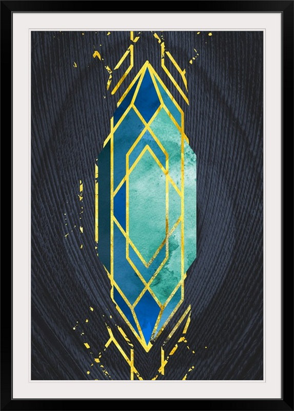 « gold iris ii », reproduction, H 32 po x l 24 po x P 1 po, Cadre noir