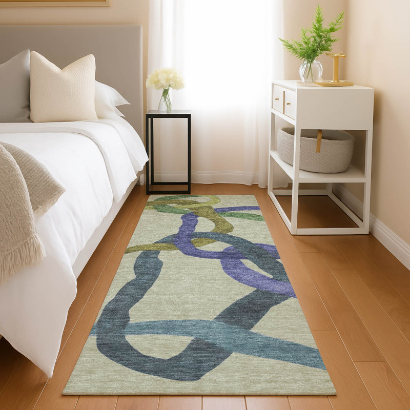 Machine Washable Indoor/Outdoor Erfried ACN2394 Abstract Rug, Runner 2'3" x 7'6"