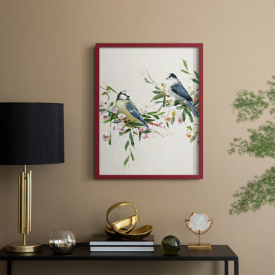 Songbird Duo I, reproduction encadrée - bois massif