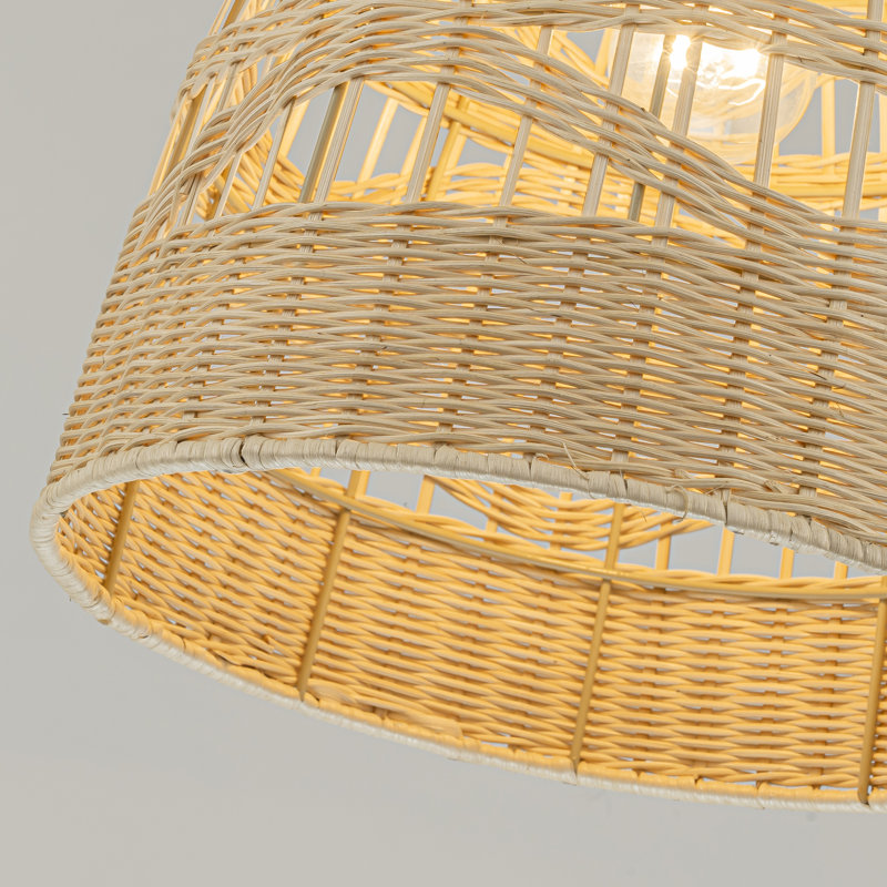 Luminaire suspendu en rotin 1 lumière Nala, Coastal Boho - tissé à la main