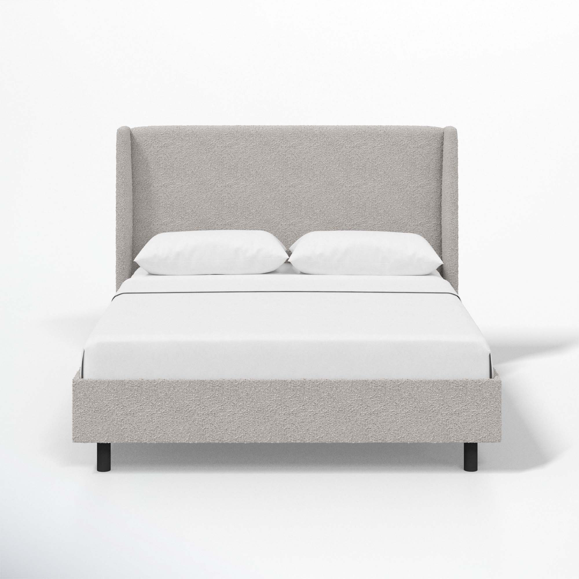 Tilly Upholstered Low Profile Platform Bed, Classic Elephant Boucle, King