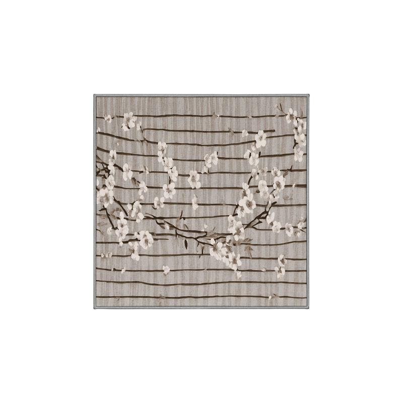 Machine Washable Gray Area Rug, Square 3'