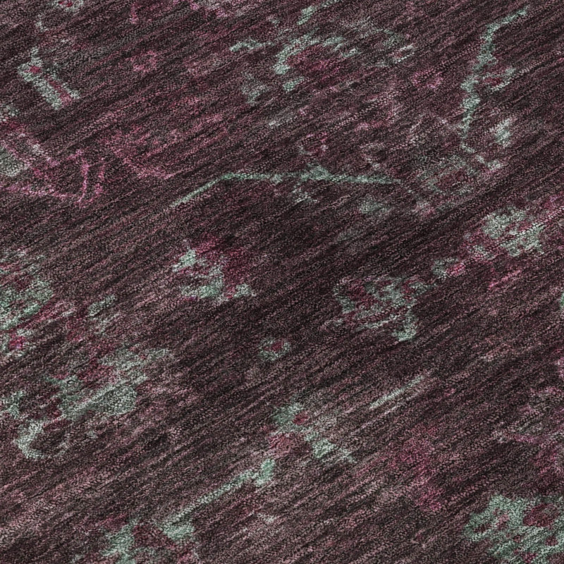 Tapis de qualité supérieure lavable à la machine Mayfield Global, Bourgogne, 8 pi x 10 pi