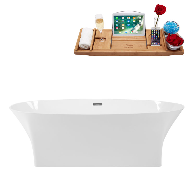 Baignoire de trempage autoportante 67 po. X 32 po. À surface solide