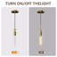 Luminaires suspendus, ensemble de 3 luminaires suspendus de style moderne avec abat-jour en verre transparent rayé