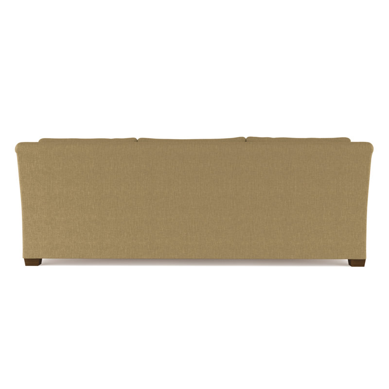 Thompson Rolled Slope-Arm Sofa, 32" H x 96" W x 41" D, Box Weave Linen Marzipan, Weathered