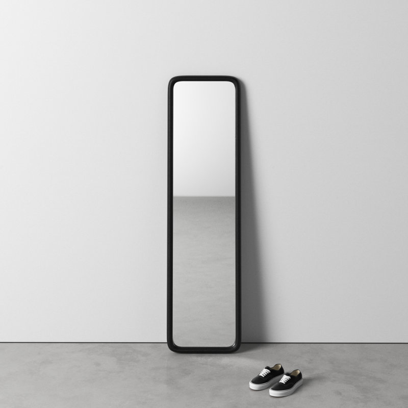 Aundra Solid Wood Mirror, Black