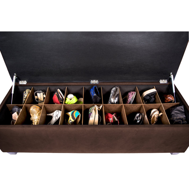Heaney 18 Pair Shoe Storage Bench, Java