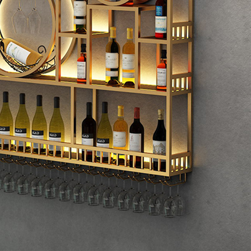 Support à vin mural Circle, Doré, H 47,2 po x l 118,1 po x P 7,8 po