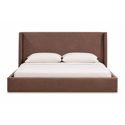 Mele Linen Upholstered Wingback Bed