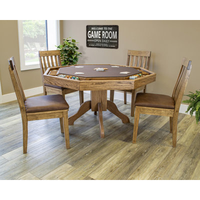 American Furniture Classics 54'' 8 - Player Poker Table with Chairs