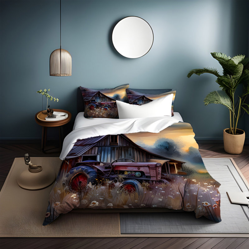 Polyester Abstract Duvet Cover, King Duvet Cover + 2 King Shams