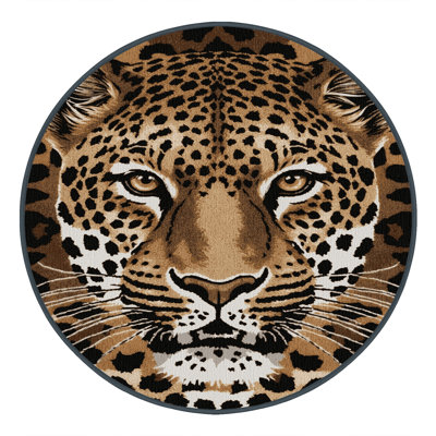 Washable Javan Leopard Big Cats Area Rug