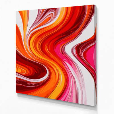Abstrait art fluide sur toile orange 2