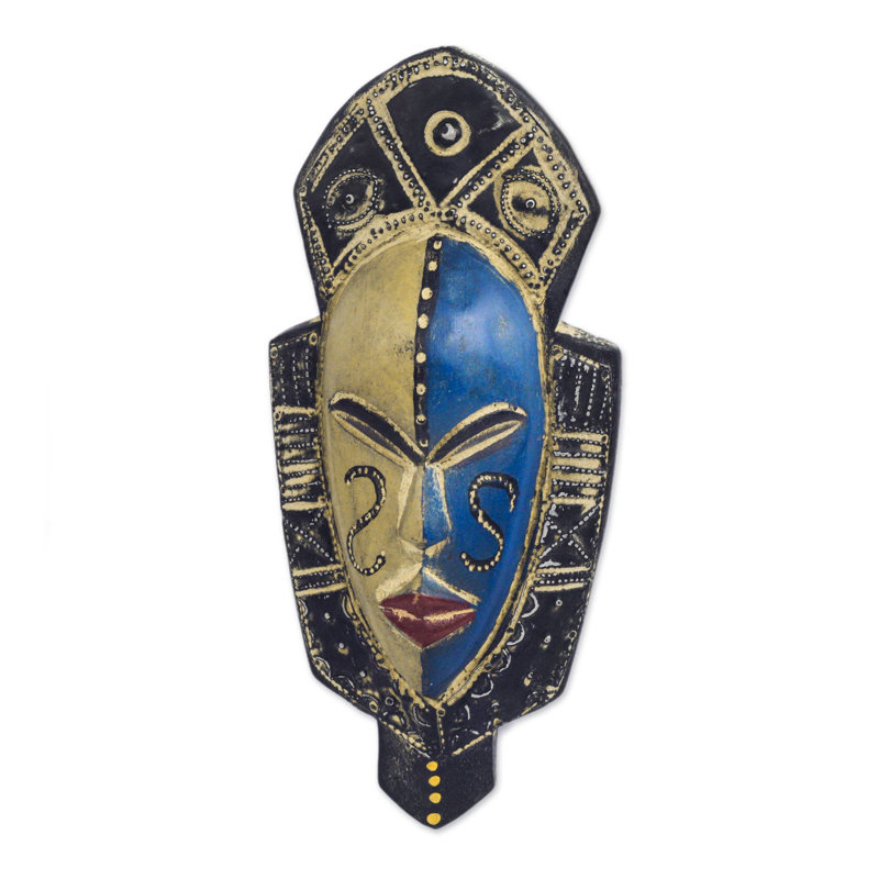 Double masque en bois africain thandi
