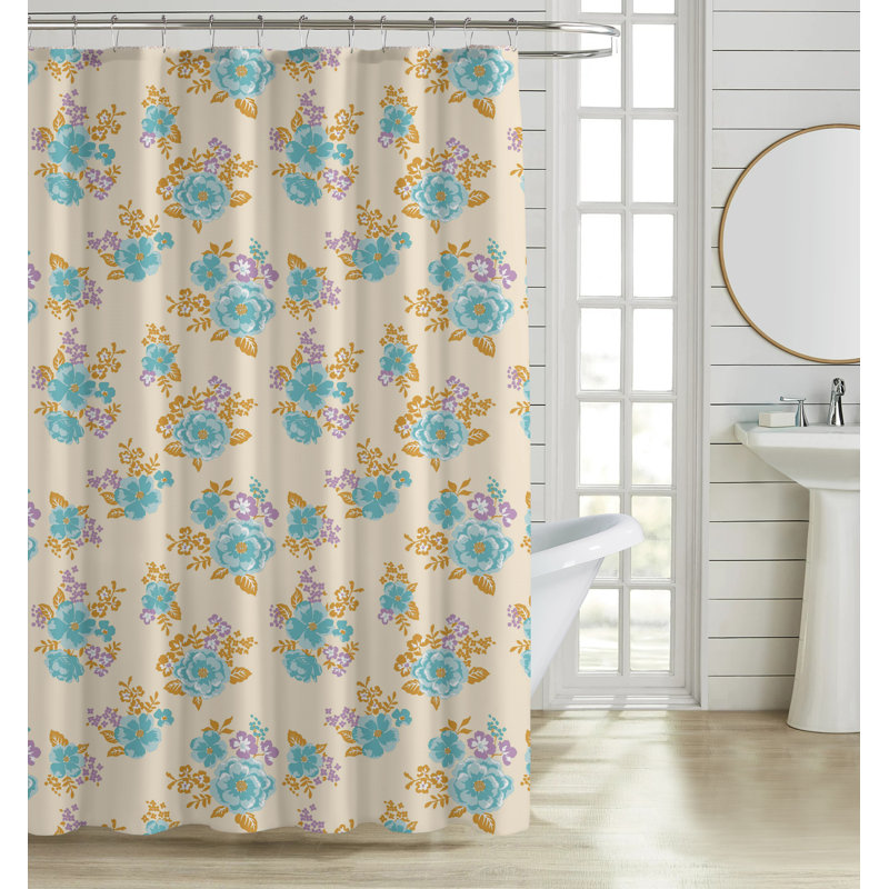 Ensemble de 13 rideaux de douche luxueux, Jaune géométrique