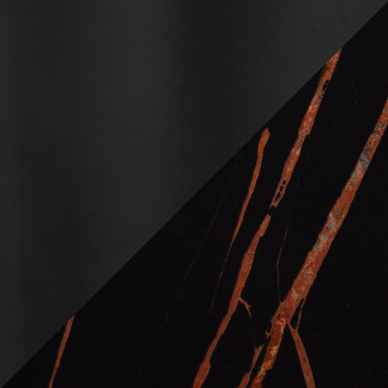 Table de salle à manger, Céramique / marbre / bois, Noir / Noir