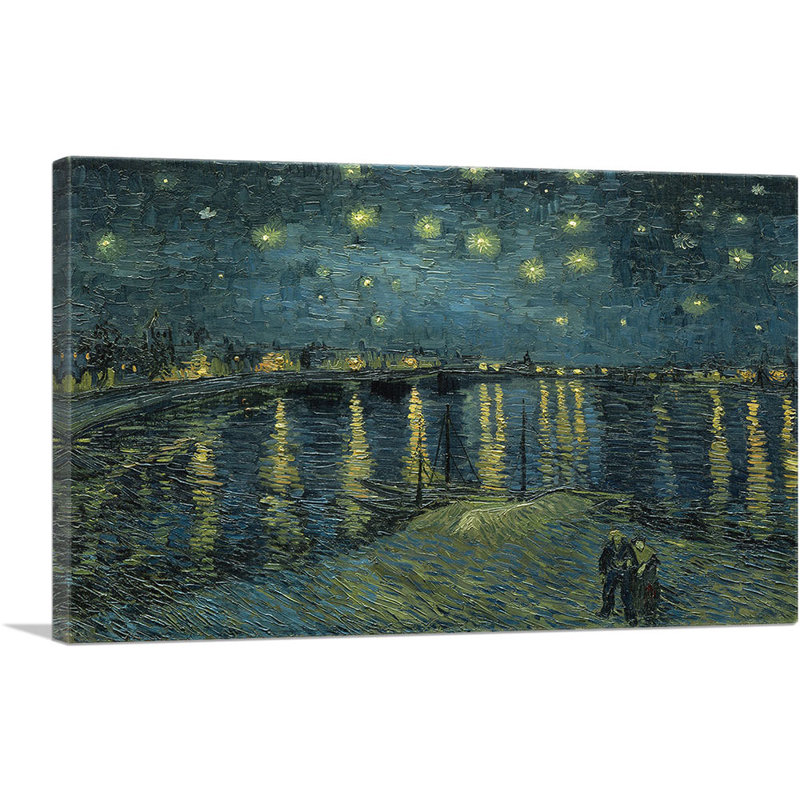 Nuit étoilée sur le rhône 1888 - reproduction, H 18 po x l 26 po x P 1,5 po