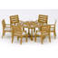 6 Seats 7 Pcs Grade-A Teak Wood Dining Set: 60" Round Table And 6 Atnas  Arm Chairs #11AT1206-876158727